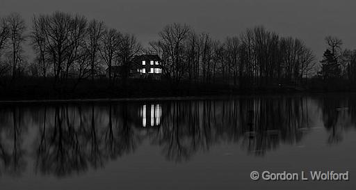 Canalside House At First Light_P1220896-901BW.jpg - Photographed along the Rideau Canal Waterway near Smiths Falls, Ontario, Canada.